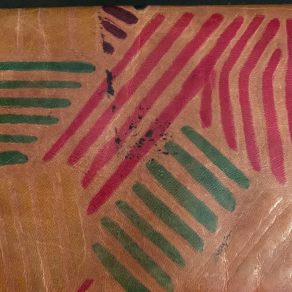 Leather wallet lined with snap closure boho aztec - Picture 7 of 8